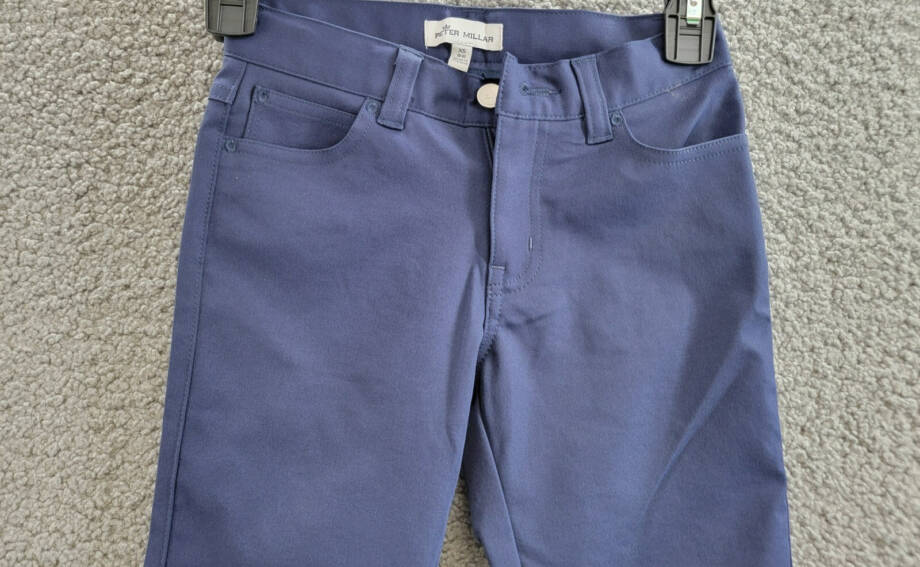 Peter Millar Youth Performance Twill Pants Boys XS (5-6) Navy Button Zip Closure