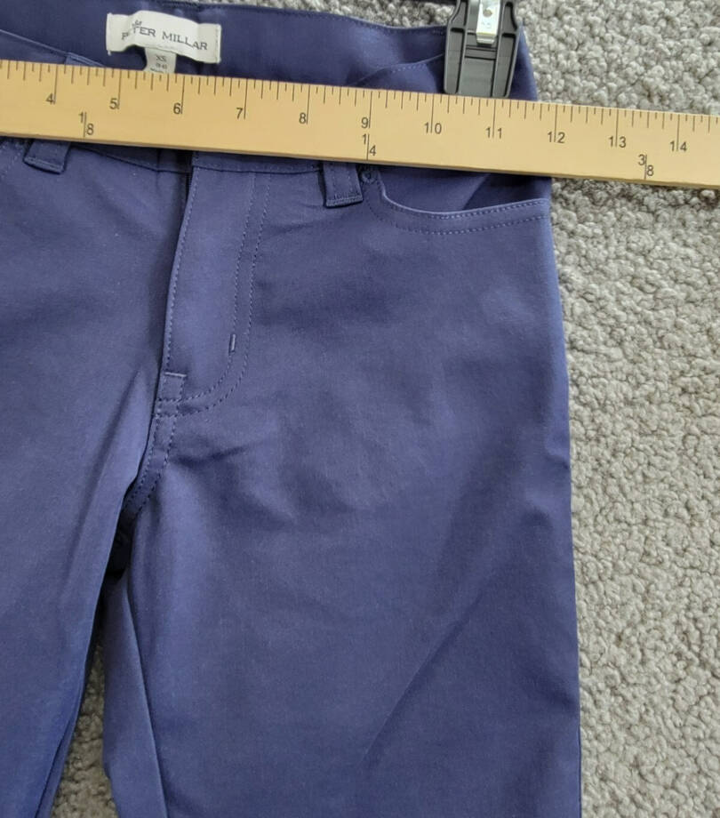 Peter Millar Youth Performance Twill Pants Boys XS (5-6) Navy Button Zip Closure