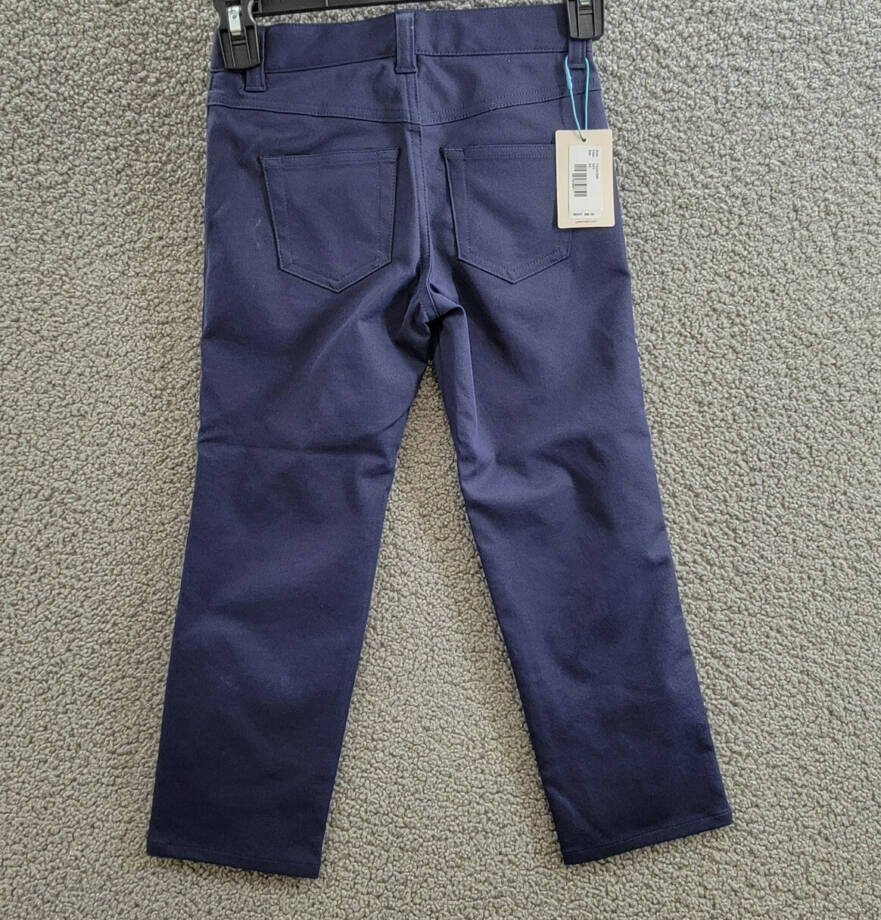 Peter Millar Youth Performance Twill Pants Boys XS (5-6) Navy Button Zip Closure