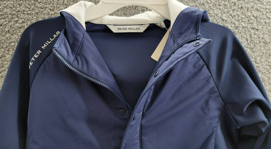 Peter Millar Pursuit Half Snap Zip Hoodie Boys' S Navy Side Pockets Long Sleeve