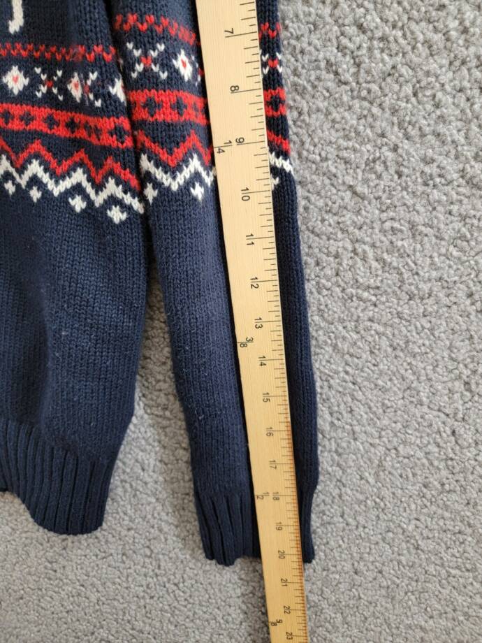 Polo Ralph Lauren Reindeer Wool Blend Shawl Sweater Boys' M (10-12) Navy Multi