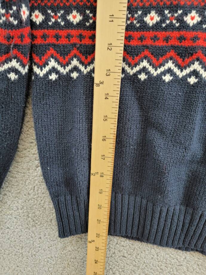 Polo Ralph Lauren Reindeer Wool Blend Shawl Sweater Boys' M (10-12) Navy Multi