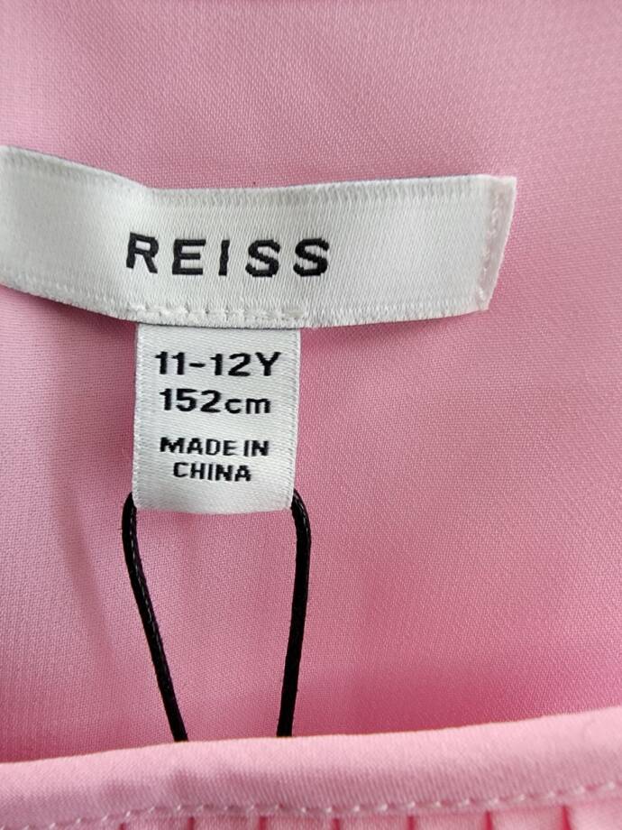 REISS Leela Jr Floral Dress Girls 11-12Y Pink Multi Ruffled Square Neck Pullover