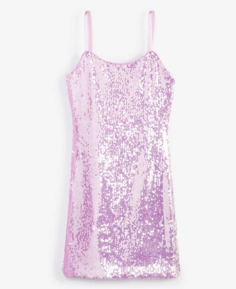 With Jules Sleeveless Sequin Bodycon Dress Big Girls L Lilac Round Neck Pullover