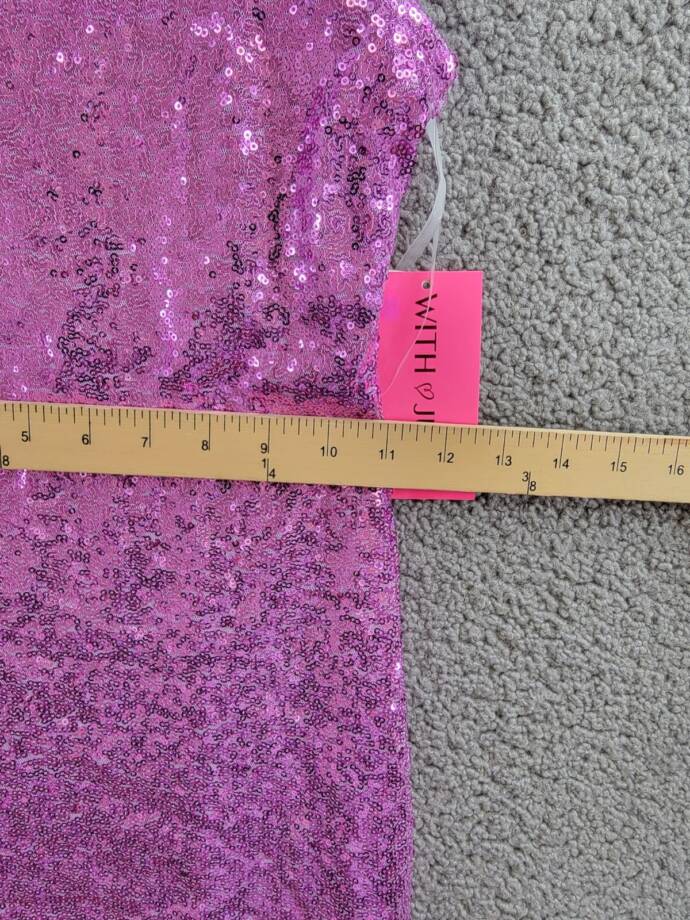 With Jules Sleeveless Sequin Bodycon Dress Big Girls L Lilac Round Neck Pullover