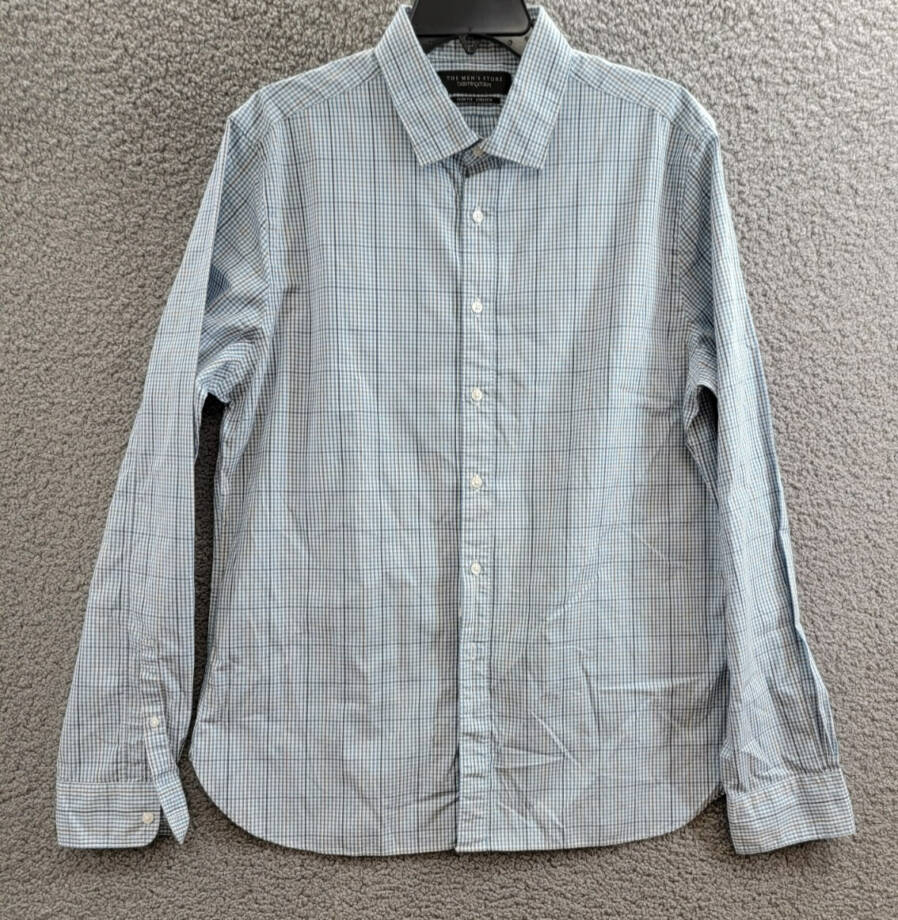 The Men's Store at Bloomingdale's Stretch Slim Fit Button Up Shirt Men's L Slate
