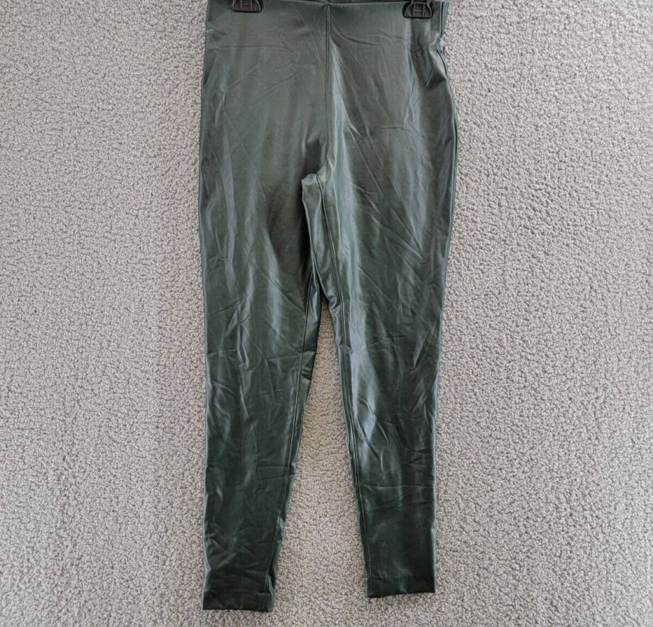 VINCE CAMUTO Faux-Leather Leggings Women's XS Dark Willow Elastic Waist Pull On