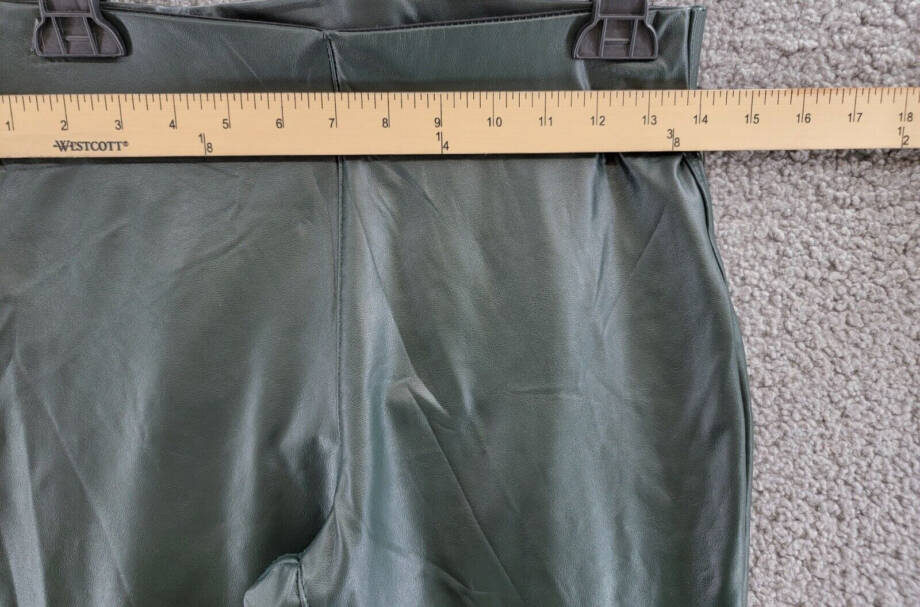 VINCE CAMUTO Faux-Leather Leggings Women's XS Dark Willow Elastic Waist Pull On