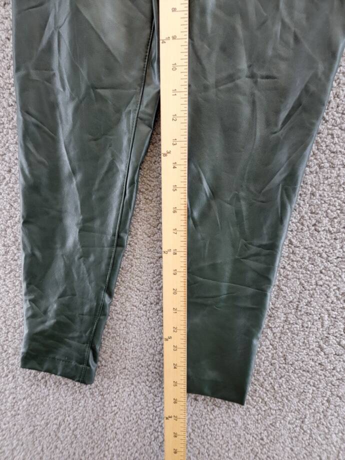 VINCE CAMUTO Faux-Leather Leggings Women's XS Dark Willow Elastic Waist Pull On