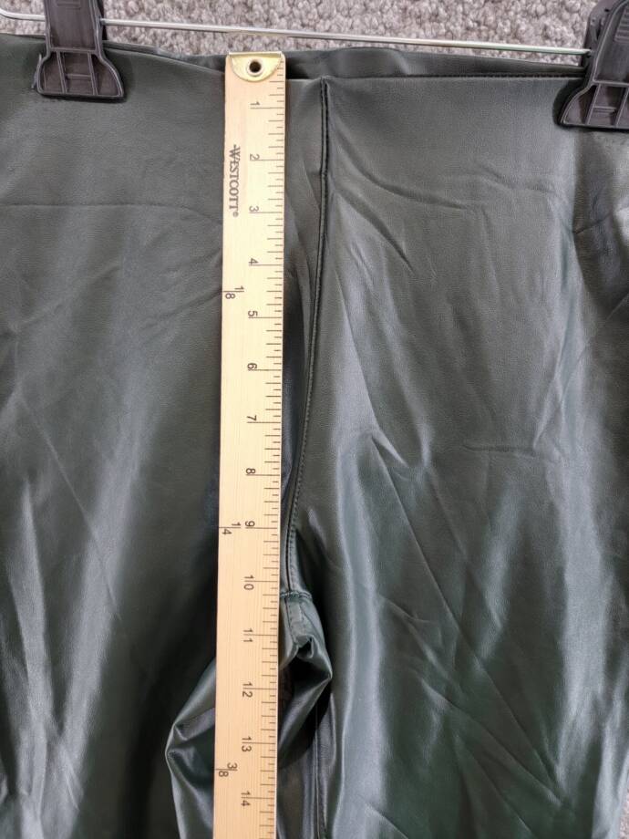 VINCE CAMUTO Faux-Leather Leggings Women's XS Dark Willow Elastic Waist Pull On