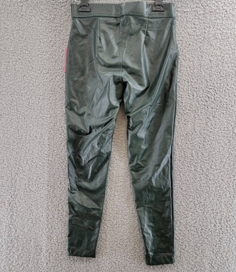 VINCE CAMUTO Faux-Leather Leggings Women's XS Dark Willow Elastic Waist Pull On