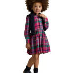 Polo Ralph Lauren Plaid Twill Shirtdress Little Girls' 2 Multi Button Front L/S