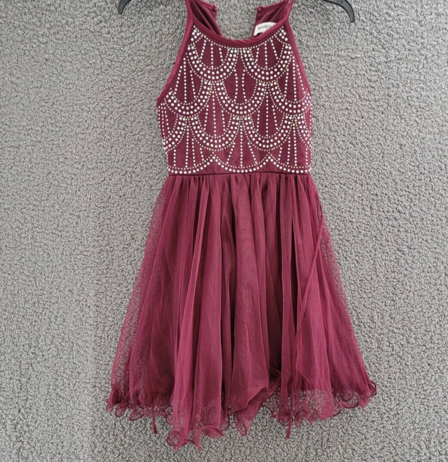 Speechless Rhinestone Bodice Special Occasion Dress Big Girls 10 Wine Back Zip
