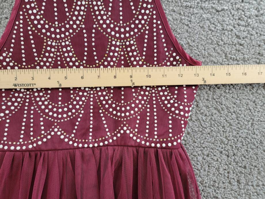 Speechless Rhinestone Bodice Special Occasion Dress Big Girls 10 Wine Back Zip