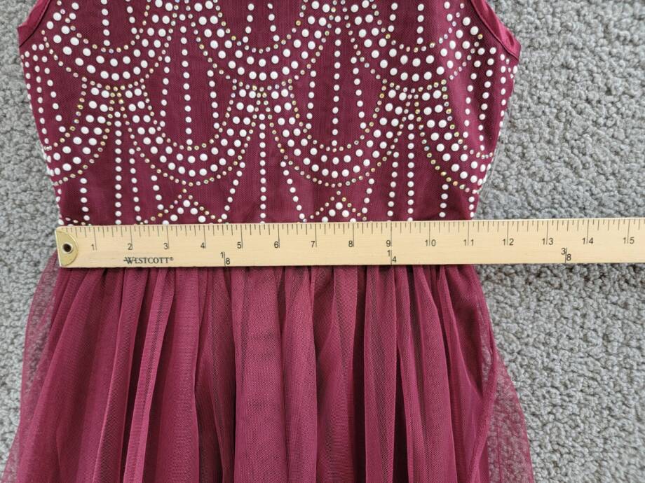 Speechless Rhinestone Bodice Special Occasion Dress Big Girls 10 Wine Back Zip