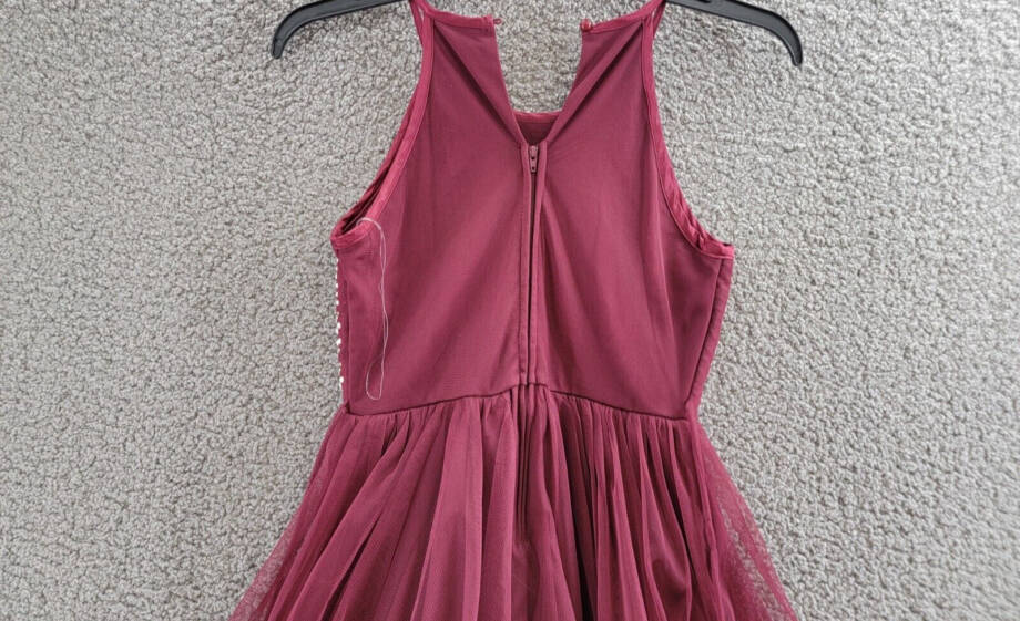 Speechless Rhinestone Bodice Special Occasion Dress Big Girls 10 Wine Back Zip