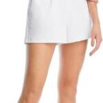 WAYF Sleeveless Terry Romper Women's M White Crew Neck Slit Back Zip Hook & Eye