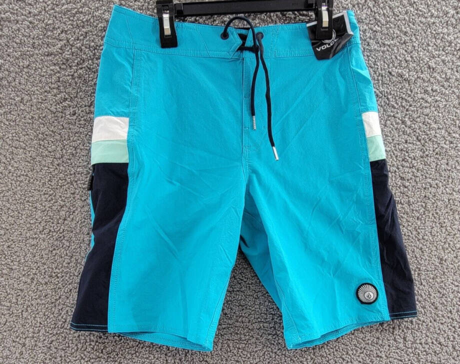 Volcom Minxed Liberators Swim Trunk Big Boys 28 Electric Blue Drawstring Waist