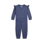 Ralph Lauren Ruffled French Terry Top & Pants Set Baby Girl 6M Navy Crew Neck