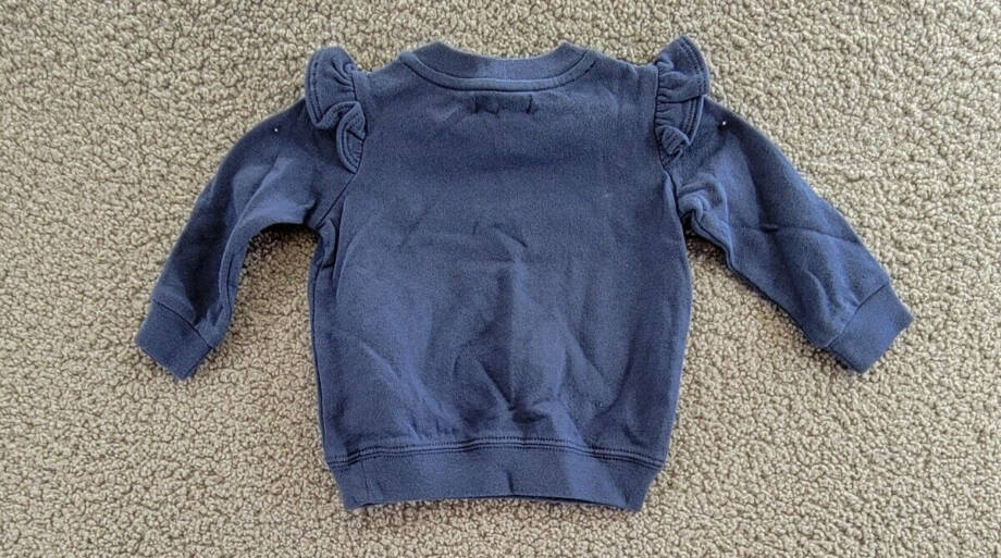 Ralph Lauren Ruffled French Terry Top & Pants Set Baby Girl 6M Navy Crew Neck