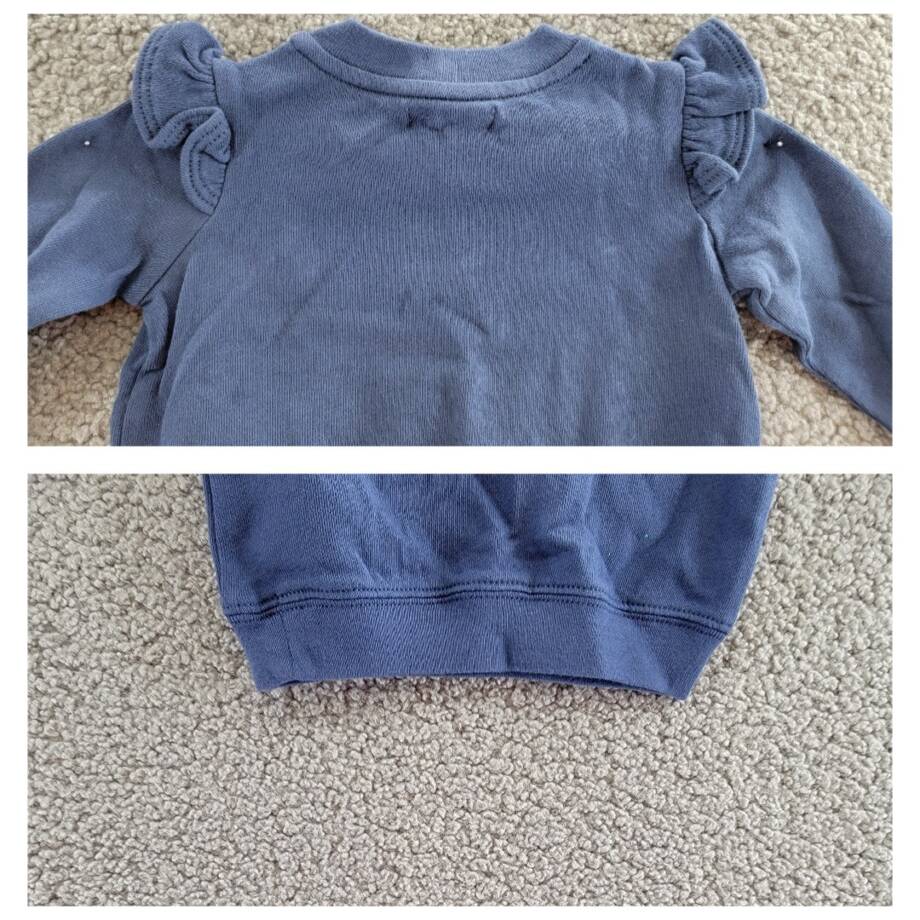 Ralph Lauren Ruffled French Terry Top & Pants Set Baby Girl 6M Navy Crew Neck