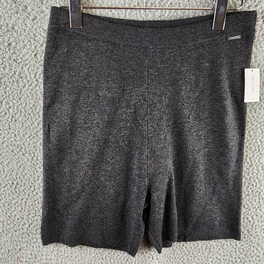 Calvin Klein Sweater Lounge Sleep Shorts Women's L Charcoal Heather Wool Blend