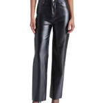 Steve Madden Loren High-Rise Faux-Leather Pants Womens 27 Black 5-Pocket Design