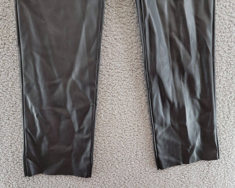 Steve Madden Loren High-Rise Faux-Leather Pants Womens 27 Black 5-Pocket Design