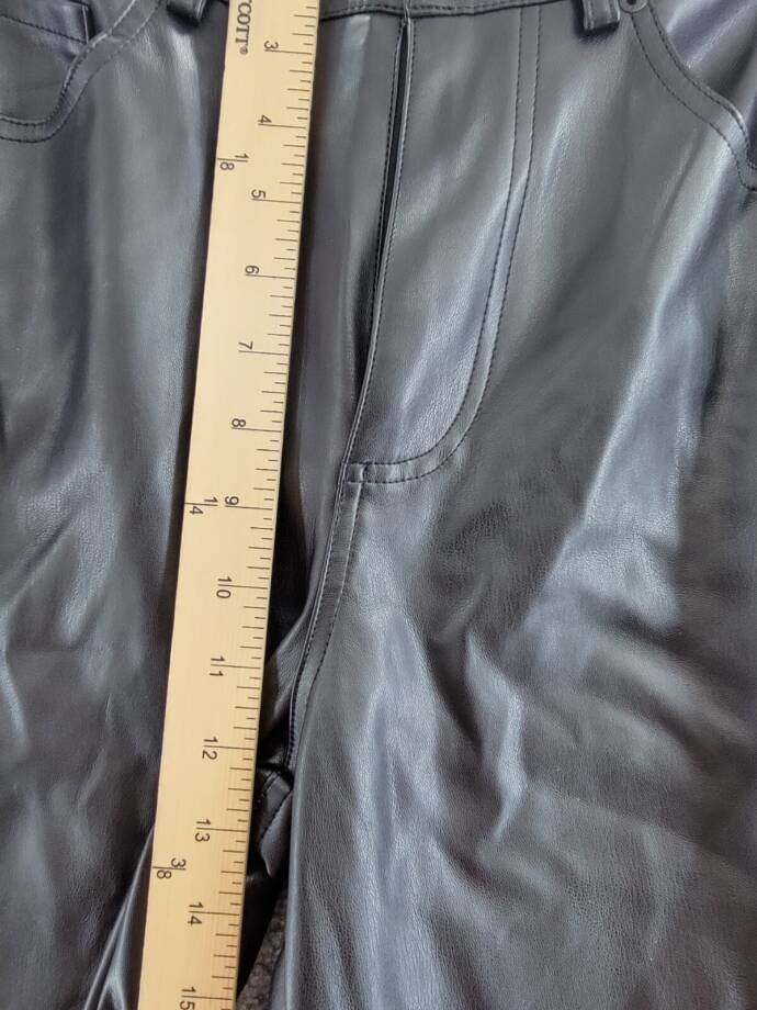 Steve Madden Loren High-Rise Faux-Leather Pants Womens 27 Black 5-Pocket Design