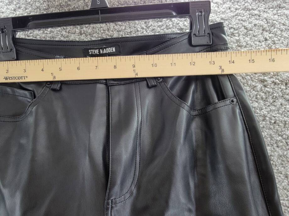 Steve Madden Loren High-Rise Faux-Leather Pants Womens 27 Black 5-Pocket Design