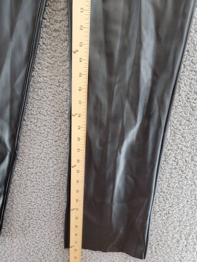 Steve Madden Loren High-Rise Faux-Leather Pants Womens 27 Black 5-Pocket Design