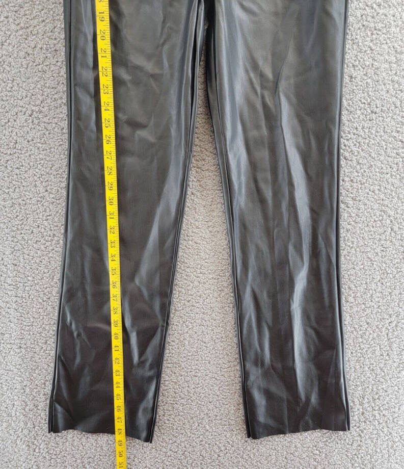 Steve Madden Loren High-Rise Faux-Leather Pants Womens 27 Black 5-Pocket Design