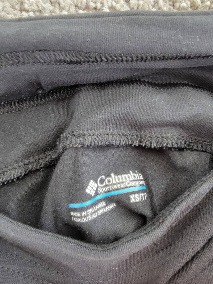 Columbia Trek Leggings Women's XS Black Drawstring Elastic Waistband