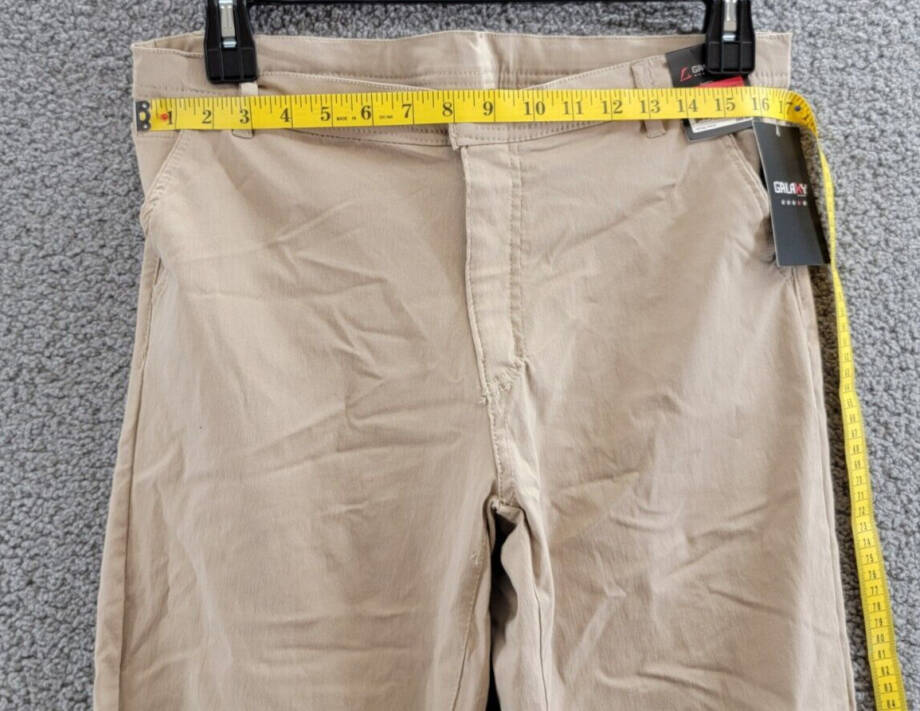 Galaxy By Harvic Chino Slim Fit Everyday Pants Men's 34/30 Khaki Button Closure~