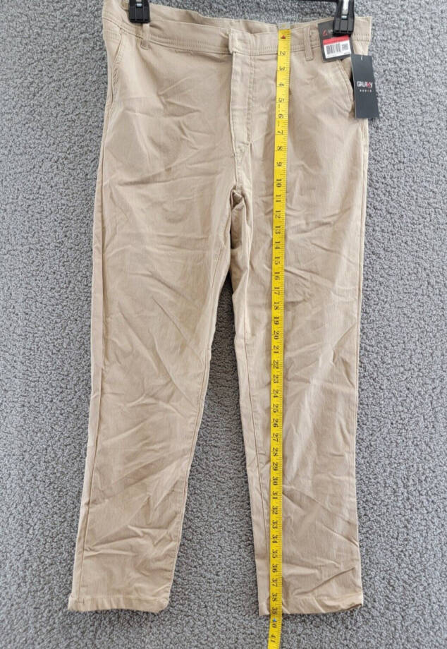 Galaxy By Harvic Chino Slim Fit Everyday Pants Men's 34/30 Khaki Button Closure~