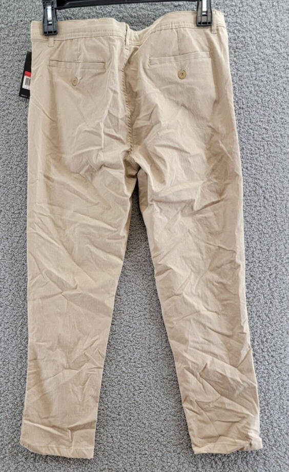 Galaxy By Harvic Chino Slim Fit Everyday Pants Men's 34/30 Khaki Button Closure~