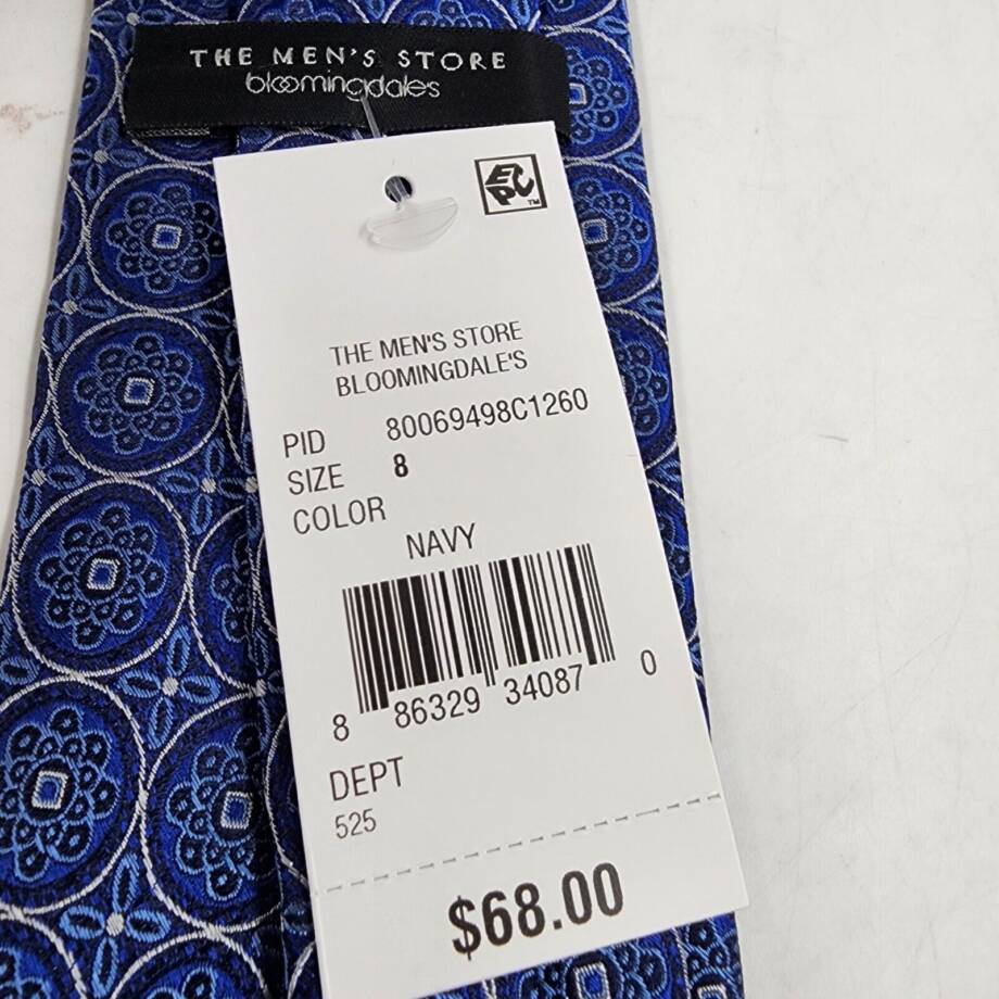 The Men's Store at Bloomingdale's Large Medallion Silk Classic Tie Men's 8 Navy