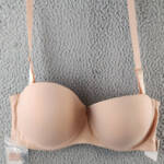 Sophie B Invisible Edge Multi-Way Push Up Bra Women's 38C Nude Hook & Eye Back
