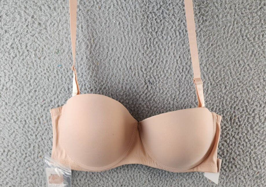 Sophie B Invisible Edge Multi-Way Push Up Bra Women's 38C Nude Hook & Eye Back