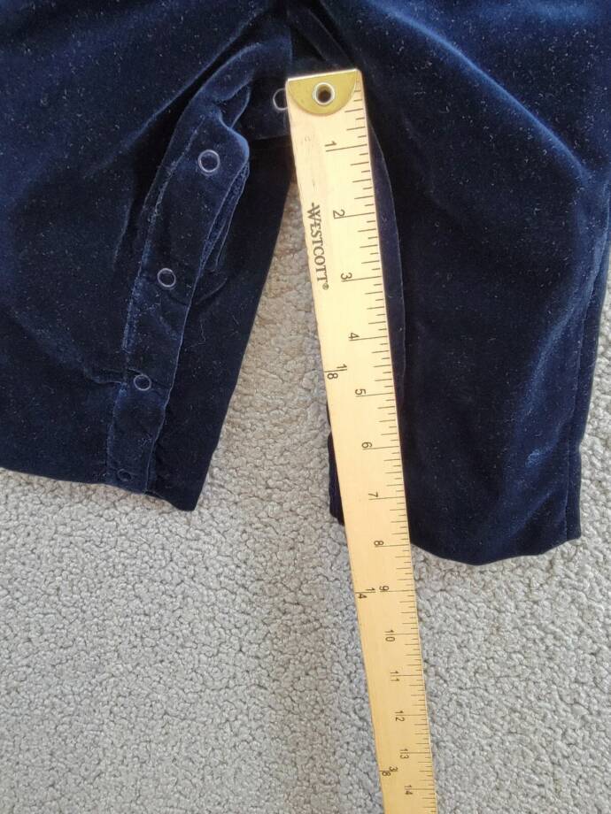 Ralph Lauren Plaid Shirt & Velvet Overall Set Baby Boys' 9M Navy Multi Snap L/S
