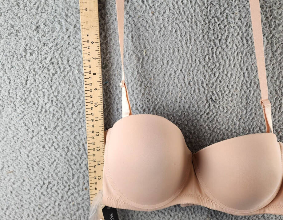 Sophie B Invisible Edge Multi-Way Push Up Bra Women's 38C Nude Hook & Eye Back