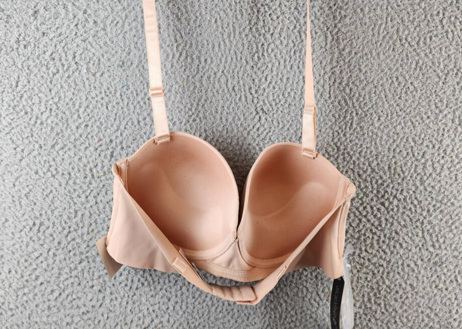 Sophie B Invisible Edge Multi-Way Push Up Bra Women's 38C Nude Hook & Eye Back