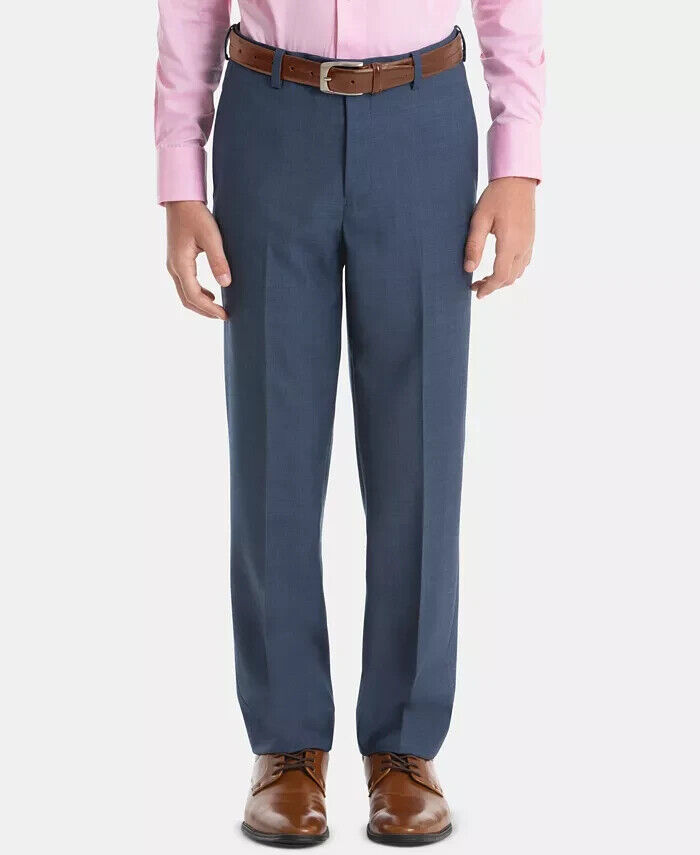 Lauren Ralph Lauren Wool Dress Pants Big Boys 14R Blue Heather Button Zipped