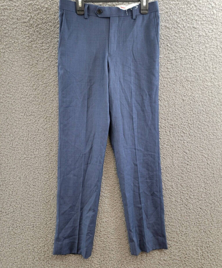 Lauren Ralph Lauren Wool Dress Pants Big Boys 14R Blue Heather Button Zipped