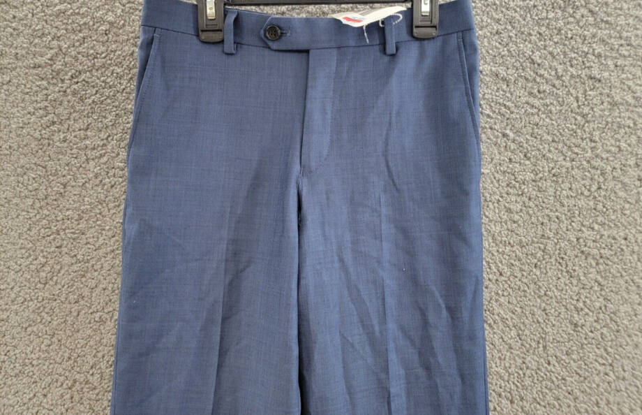 Lauren Ralph Lauren Wool Dress Pants Big Boys 14R Blue Heather Button Zipped