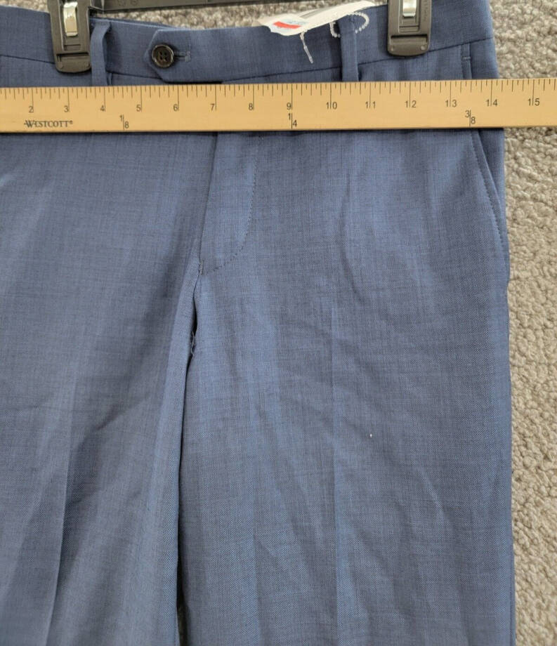 Lauren Ralph Lauren Wool Dress Pants Big Boys 14R Blue Heather Button Zipped