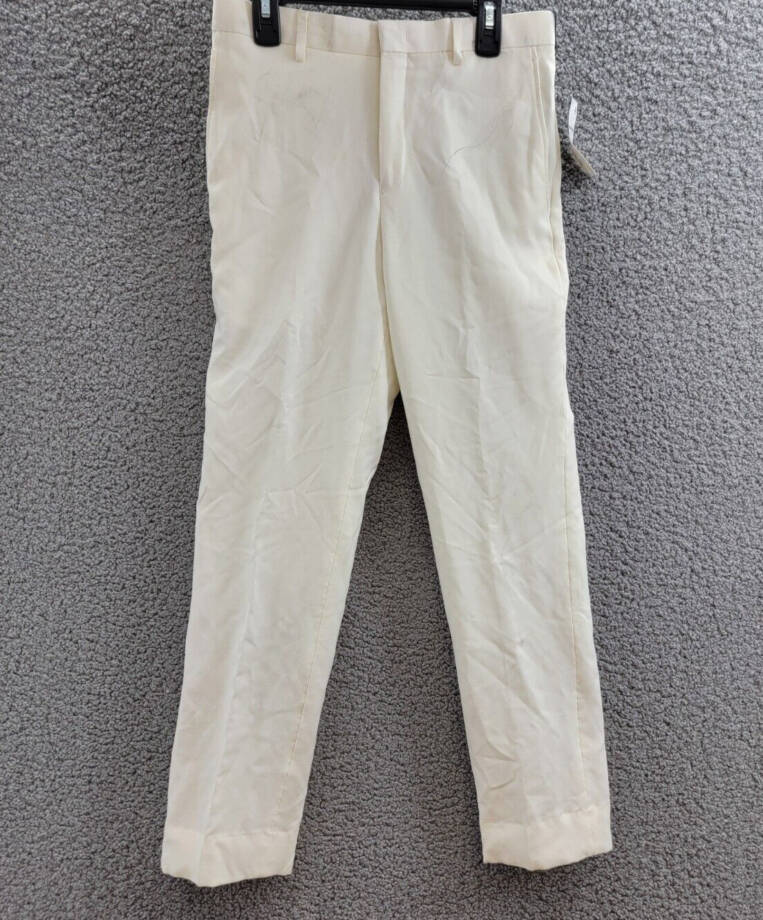 Lauren Ralph Lauren Wool Dress Pants Boys 14R Off White Zip Hook & Bar Closure