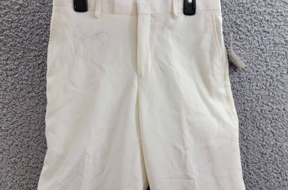 Lauren Ralph Lauren Wool Dress Pants Boys 14R Off White Zip Hook & Bar Closure