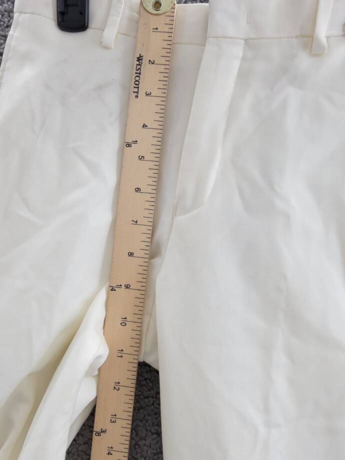 Lauren Ralph Lauren Wool Dress Pants Boys 14R Off White Zip Hook & Bar Closure