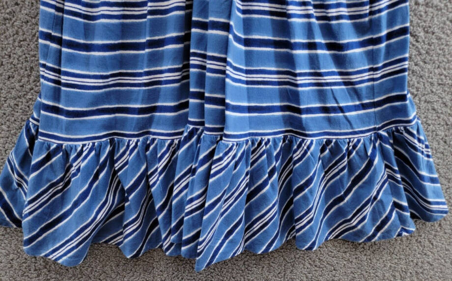 Polo Ralph Lauren Striped Cotton Jersey Dress Girl's XL (16) Blue/White Ruffled